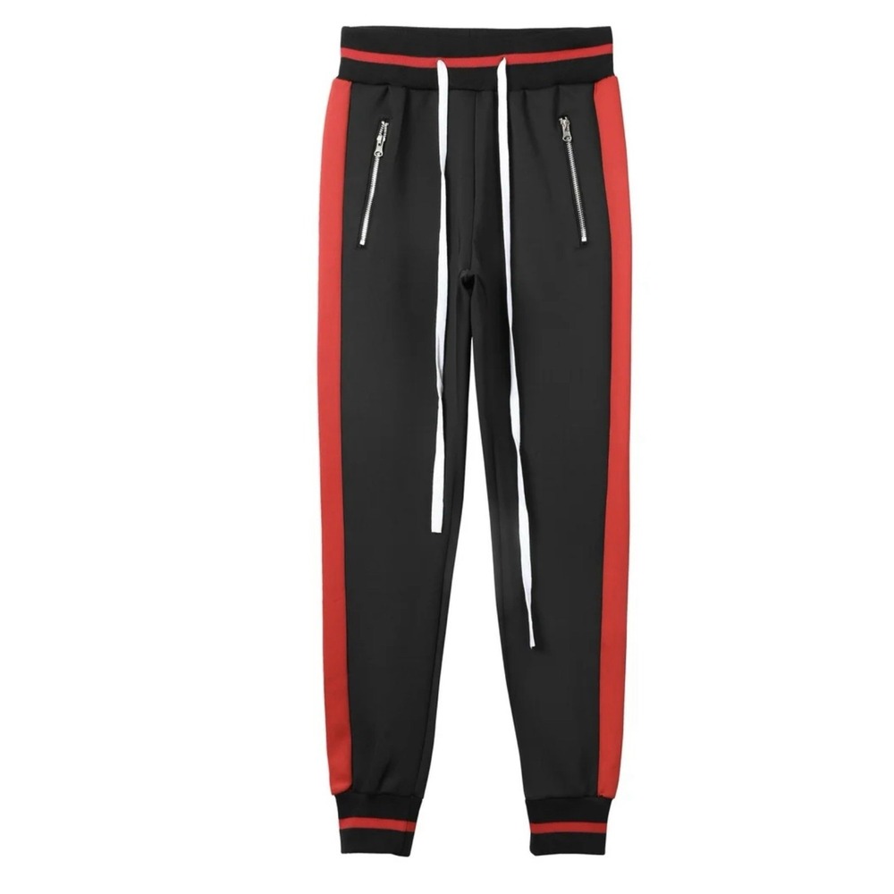 WEIV Men's Black and Red Track Pants NWT‎ Size large MSRP $58